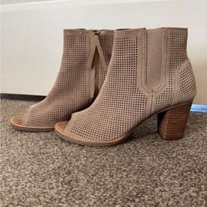TOMS perforated open toe bootie